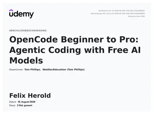 Preview for OpenCode Beginner to Pro from Udemy