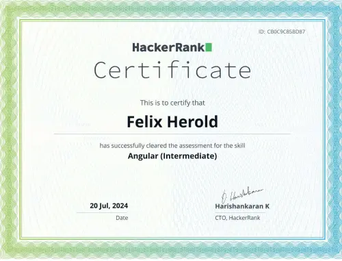 Preview for Angular (Intermediate) from HackerRank