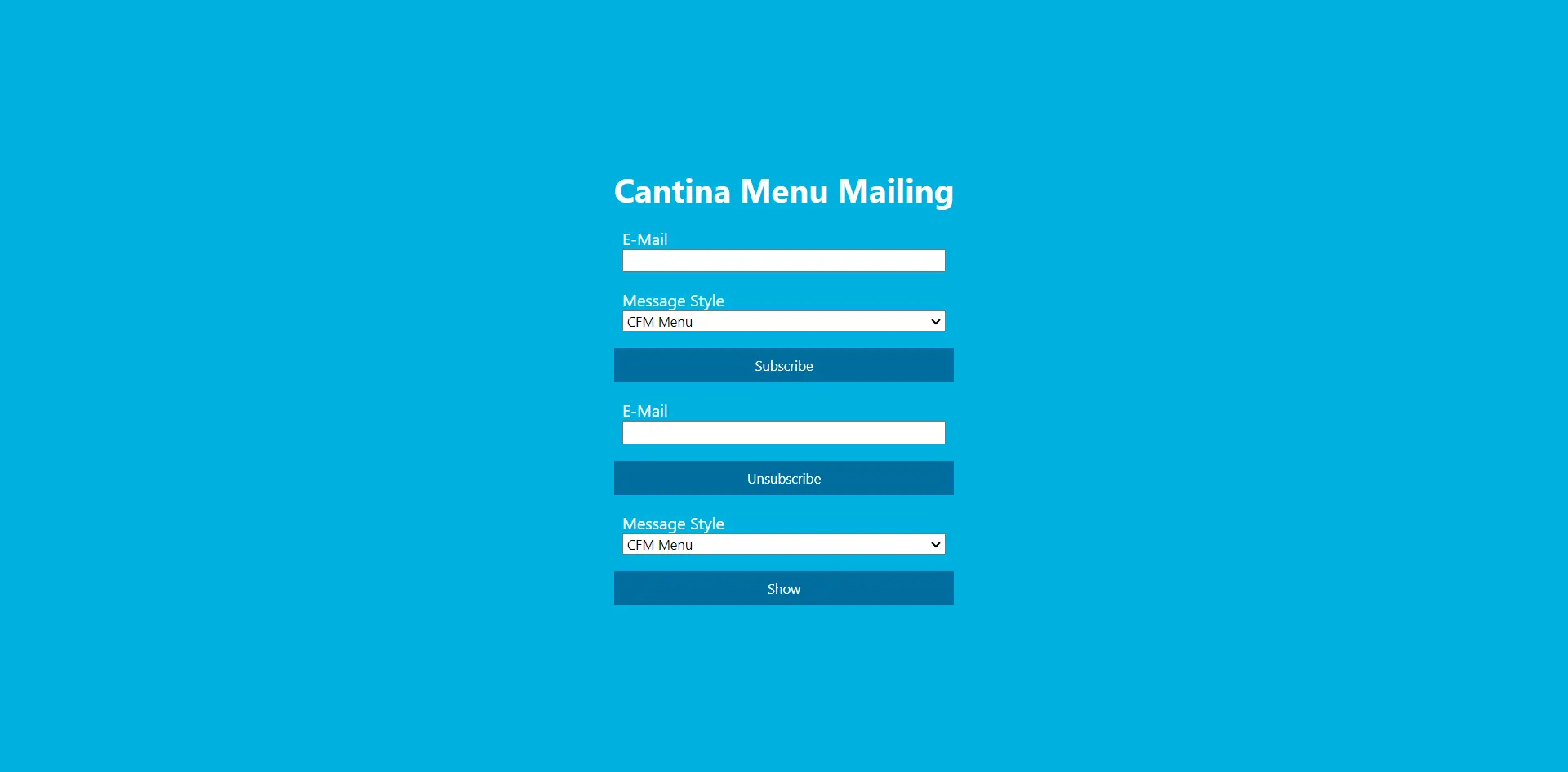 Preview for Cantina Menu Mailbot